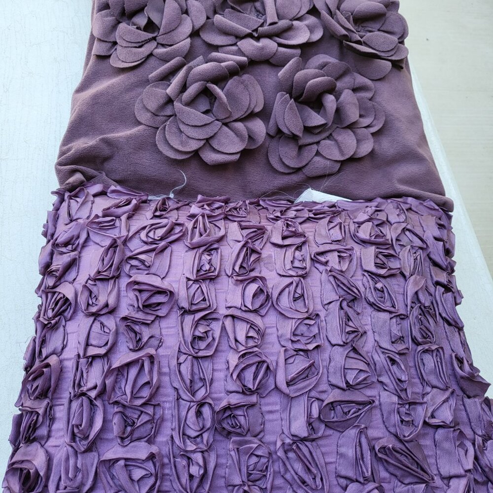 Set of 2 Elegant Royal Purple/Plum Color Decorative Throw Pillows Floral Comfy
